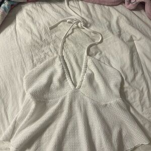 White Halter Top